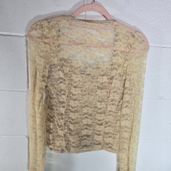 Vtg Y2k Lace Bustier Corset Long Sleeve Top - Picture 6 of 7